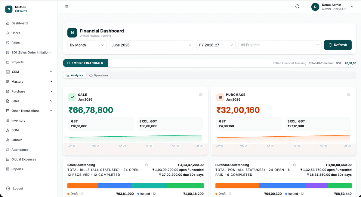 ERP Web App preview